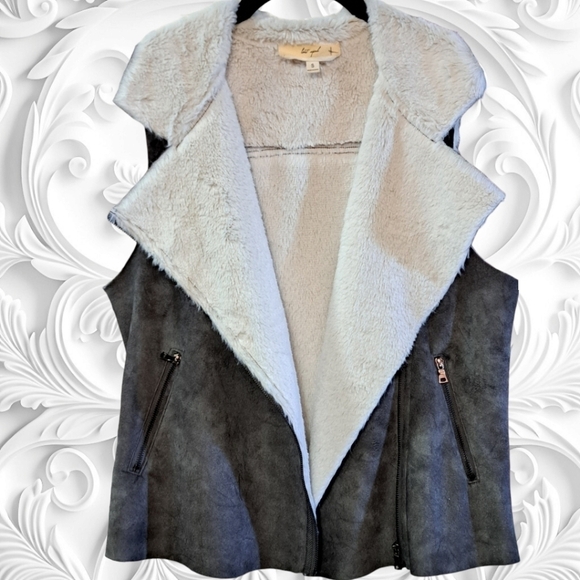 Anthropologie Lost April Faux Leather Fur Vest Size Small - Picture 6 of 6